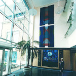 Sharon Ting Silkscreen hangings for Zurich Insurance